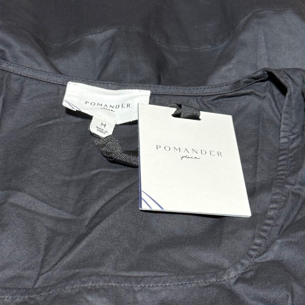 Pomander Place Porto Dress M NWT Black Sleeveless Mini Cotton Babydoll Style - Picture 8 of 12